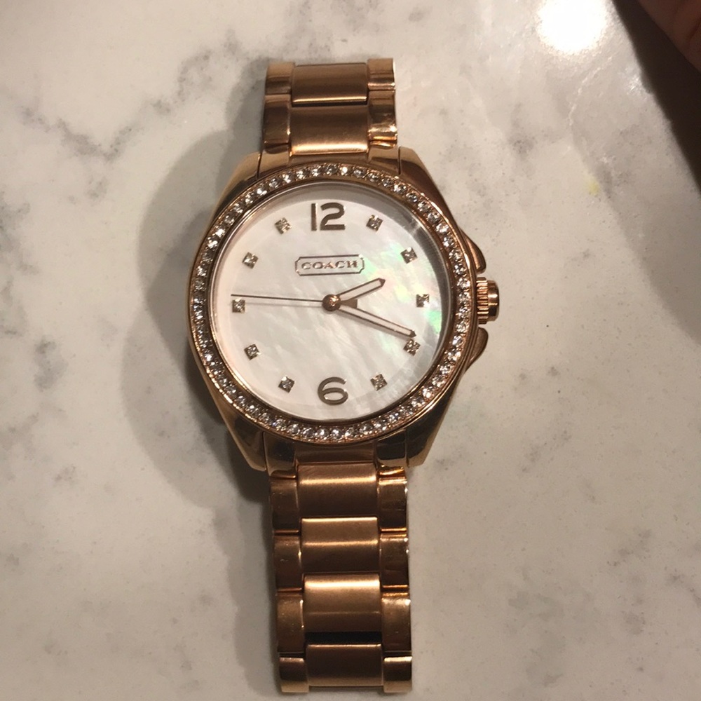 Rose gold coach watch
